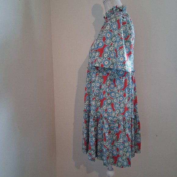 Tuckernuck Aqua and Red Patterned Mini Dress - Picture 5 of 10